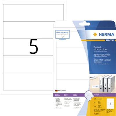 HERMA Ordnerrückenschild Special 5032 breit/kurz weiß 125 St./Pack.
