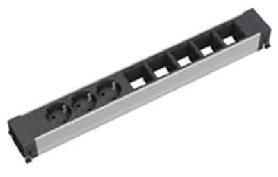 Bachmann CONFERENCE - 3 AC-Ausgänge - Indoor - Typ E - Aluminium - Schwarz - 444 mm Bachmann CONFERENCE - 3 AC-Ausgänge - Indoor - Typ E - Aluminium - Schwarz - 444 mm