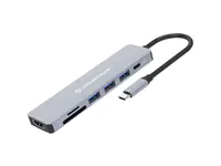 Conceptronic Dock USB-C-> 7-in-1 HDMI USB3.0 SD 100WPD grau Conceptronic Dock USB-C-> 7-in-1 HDMI USB3.0 SD 100WPD grau