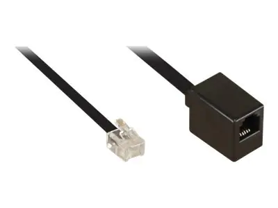 InLine - Telefonverlängerungskabel - RJ-12 (M) zu RJ-12 (W) - 3 m - geformt