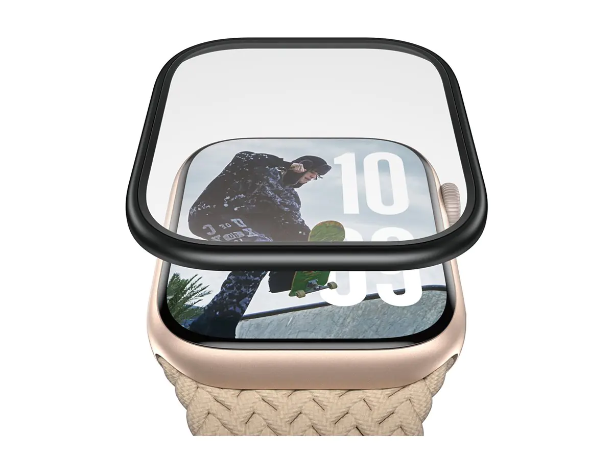 PanzerGlass Bildschirmschutz für Smartwatch - Metallisch - Glas - Rahmenfarbe schwarz - für