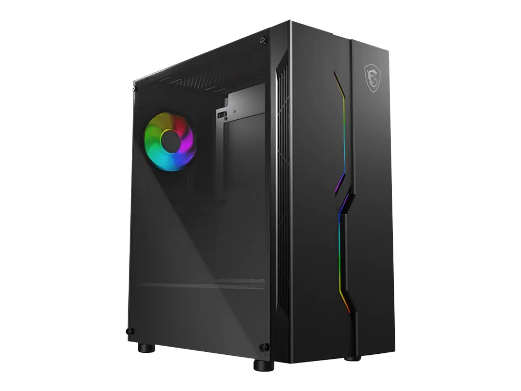 MSI MAG VAMPIRIC 010X - Tower - ATX - Seitenteil mit Fenster (gehärtetes Glas) - keine Spannungsversorgung (ATX) - Grau, Schwarz - USB/Audio