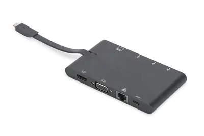 Digitus DA-70865 - Dockingstation - USB-C - VGA - 1GbE Digitus DA-70865 - Dockingstation - USB-C - VGA - 1GbE