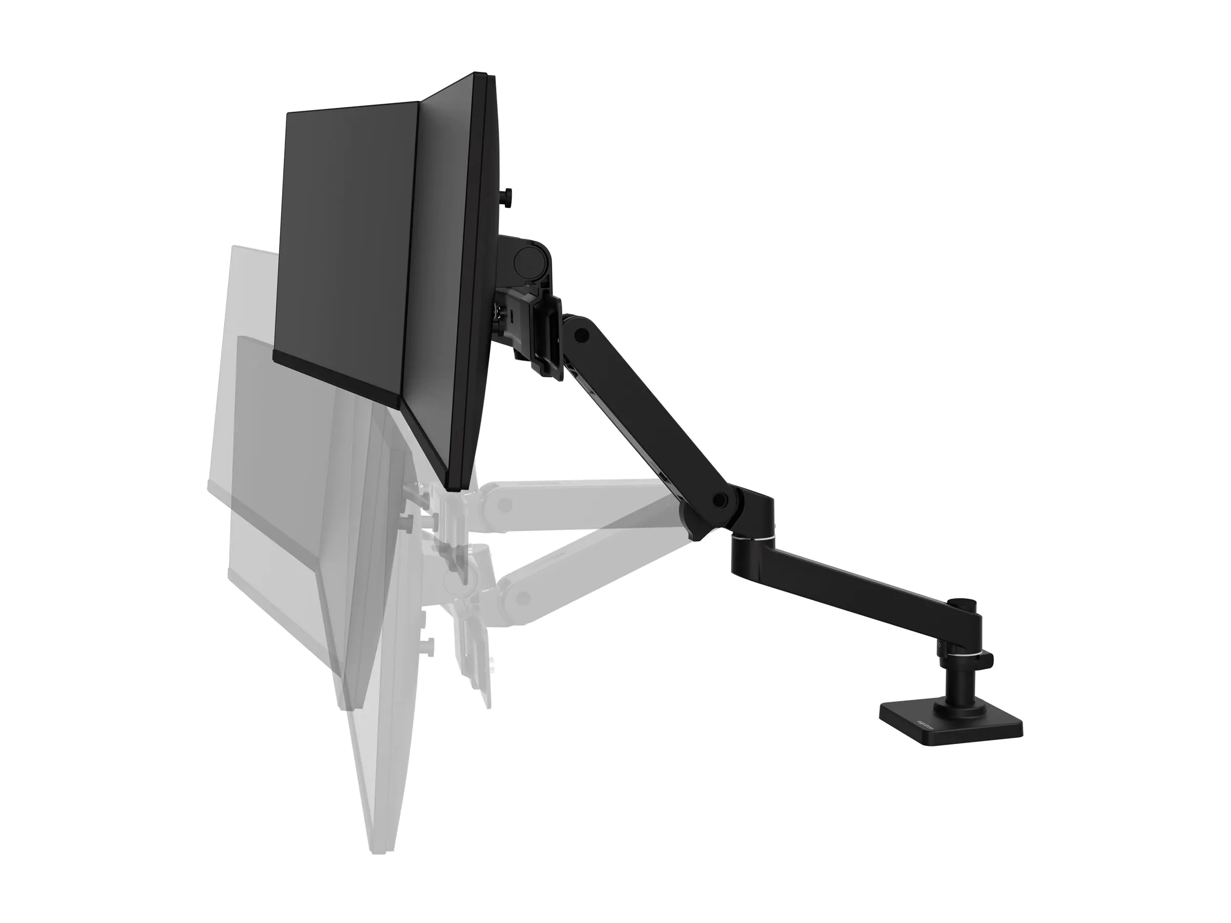 Ergotron LX Pro - Befestigungskit (Dual Direct Arm, 2 Drehgelenke, 2-teilige Tischklemme, Befestigungsmaterialien, Basis, Arm für zwei Bildschirme, Verlängerung, Stange, Stangenring) - für 2 LCD-/Plasma-Konsolen - Aluminium - Schwarz - Bildschirmgröße: bi