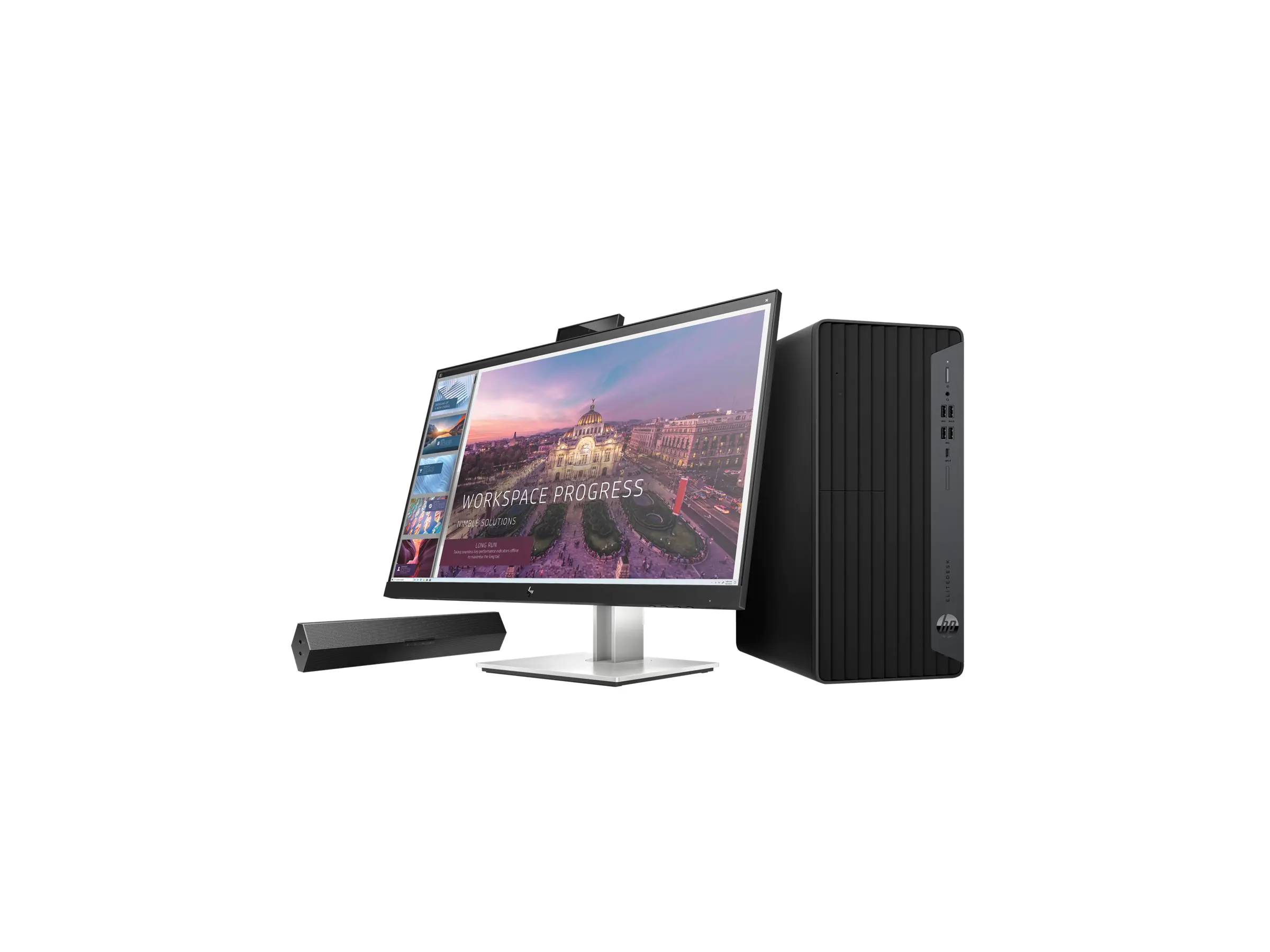 HP S101 - Soundbar - für Monitor - 2.5 Watt - Schwarz (Grill Farbe - Schwarz) - für HP 280, 34, Z1 G9; Elite 600 G9, 800 G9; EliteDesk 80X G8; Pro 400 G9; ProDesk 405 G8