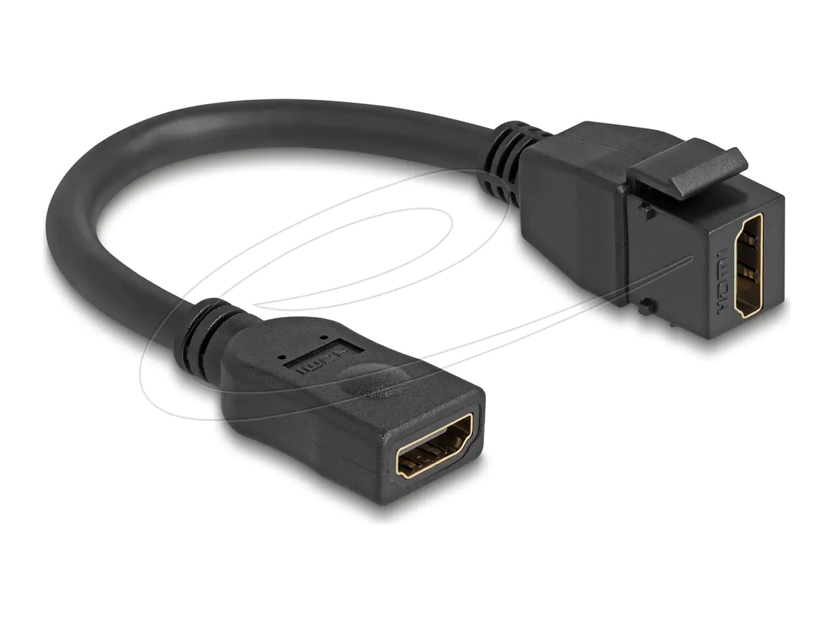 Delock HDMI-Verlängerungskabel - HDMI weiblich Keystone zu HDMI weiblich - 20 cm - Schwarz -