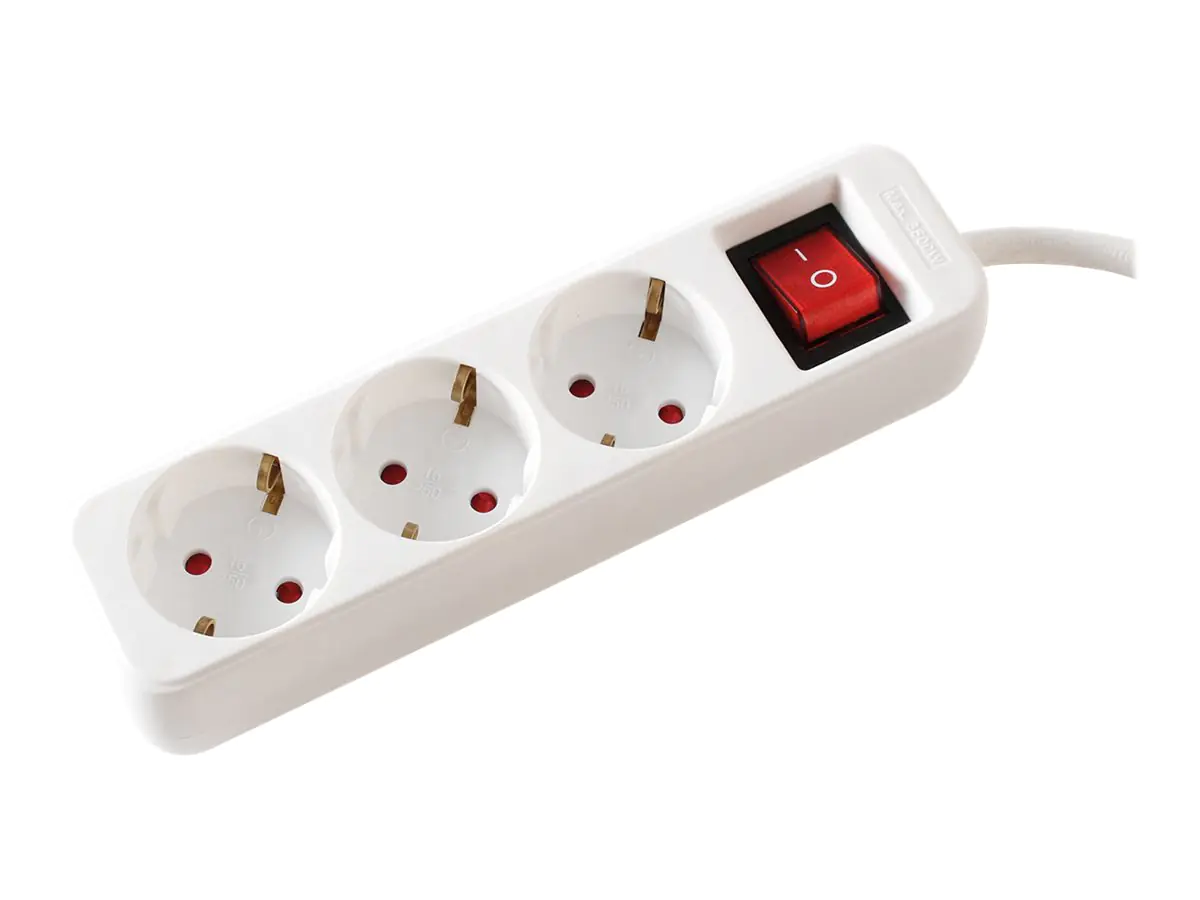 VALUE - Steckdosenleiste - Wechselstrom 250 V - 3600 Watt - Eingabe, Eingang CEE 7/4 - Ausgangsanschlüsse: 3 (3 x CEE 7/4) - 3 m Schnur - weiß VALUE - Steckdosenleiste - Wechselstrom 250 V - 3600 Watt - Eingabe, Eingang CEE 7/4 - Ausgangsanschlüsse: 3 (3 x CEE 7/4) - 3 m Schnur - weiß