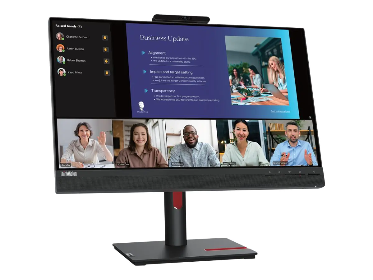 Lenovo ThinkVision T24v-30 - LED-Monitor - 61 cm (24") (23.8" sichtbar) - 1920 x 1080 Full HD (1080p) @ 75 Hz - IPS - 250 cd/m² - 1000:1 - 4 ms - HDMI, VGA, DisplayPort - Lautsprecher - Raven Black - Campus