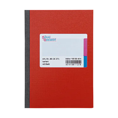 König & Ebhardt Kladde 8616271 DIN A6 kariert 48Blatt rot König & Ebhardt Kladde 8616271 DIN A6 kariert 48Blatt rot