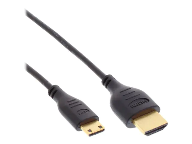 InLine High Speed Premium - HDMI-Kabel mit Ethernet - 19 pin mini HDMI Type C männlich zu HDMI männlich - 1.8 m - dreifach abgeschirmtes Twisted-Pair-Kabel - Schwarz - 4K Unterstützung