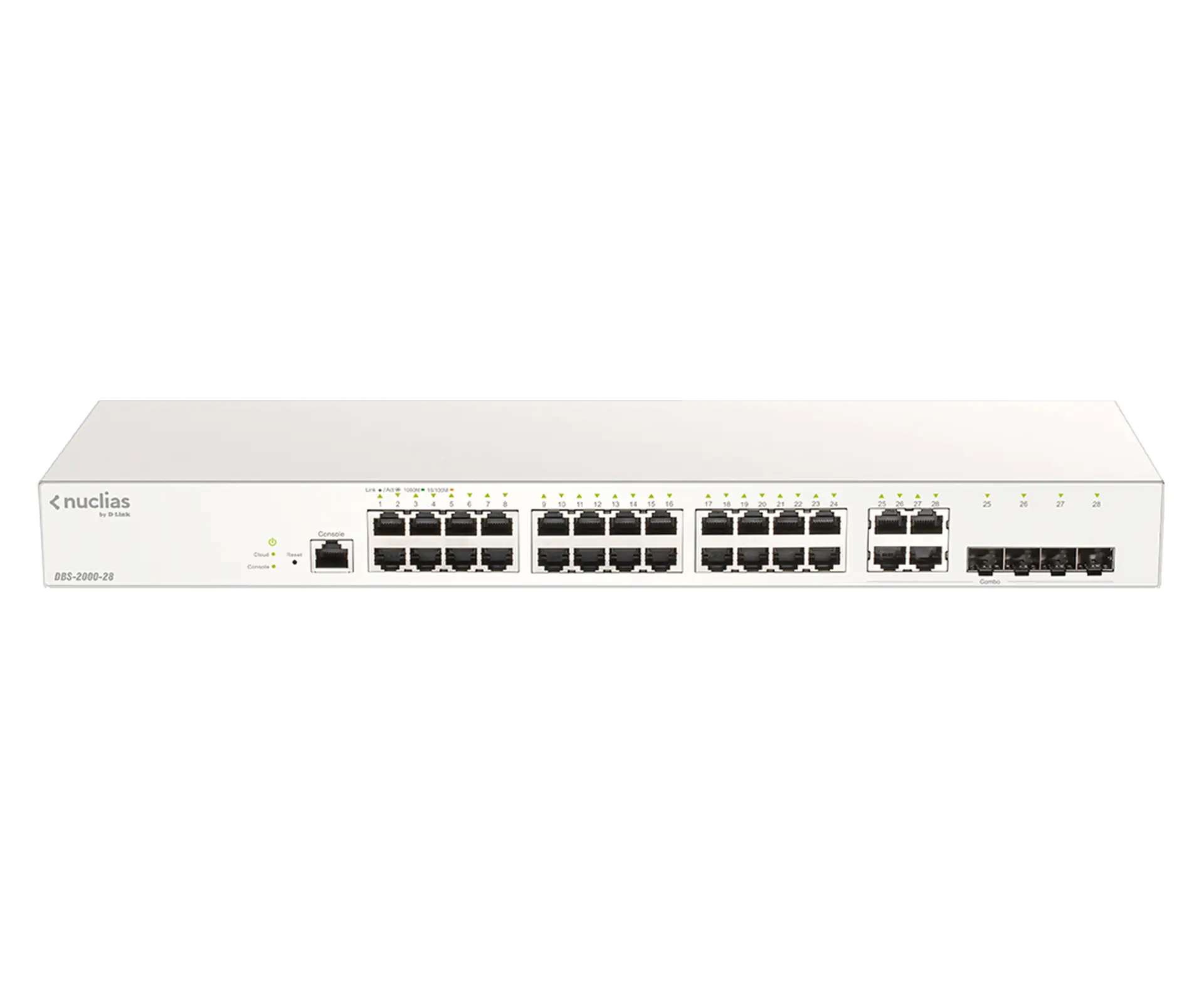 D-Link Nuclias Cloud-Managed DBS-2000-28 - Switch - 24 x 10/100/1000 + 4 x Kombi-SFP