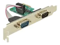 DeLock PCI Card > 2 x Serial RS-232 - Serieller Adapter - PCIe 1.1 - RS-232 x 2 - grün
