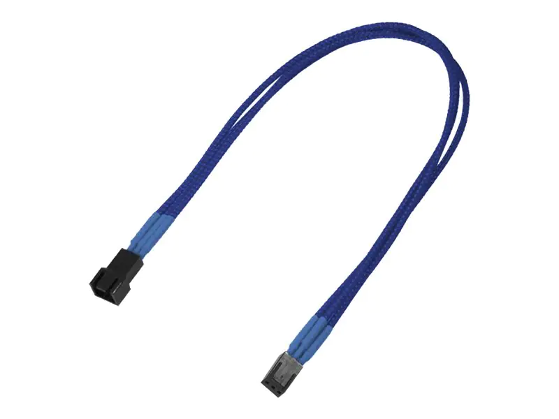 Nanoxia - Verlängerungskabel für Lüfterspannungsversorgung - Molex, 3-polig (W) zu Molex, 3-polig (M) - 30 cm - Blau
