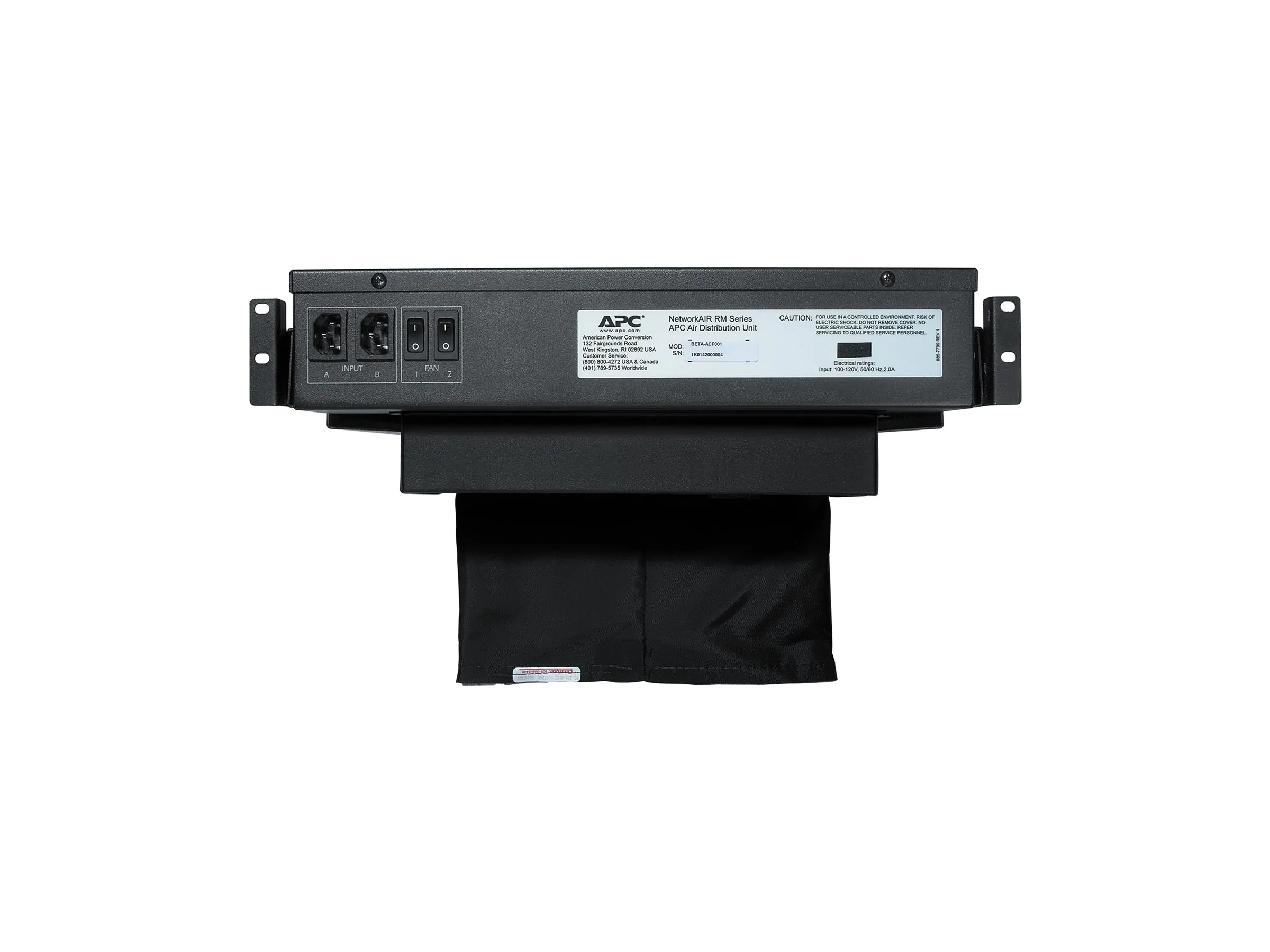 APC - Lüftungseinheit - Schwarz - 2U - für P/N: AR3103, AR3103SP, AR3106SP, AR9300SP, AR9307SP, SRT1000RMXLI, SRT1000RMXLI-NC