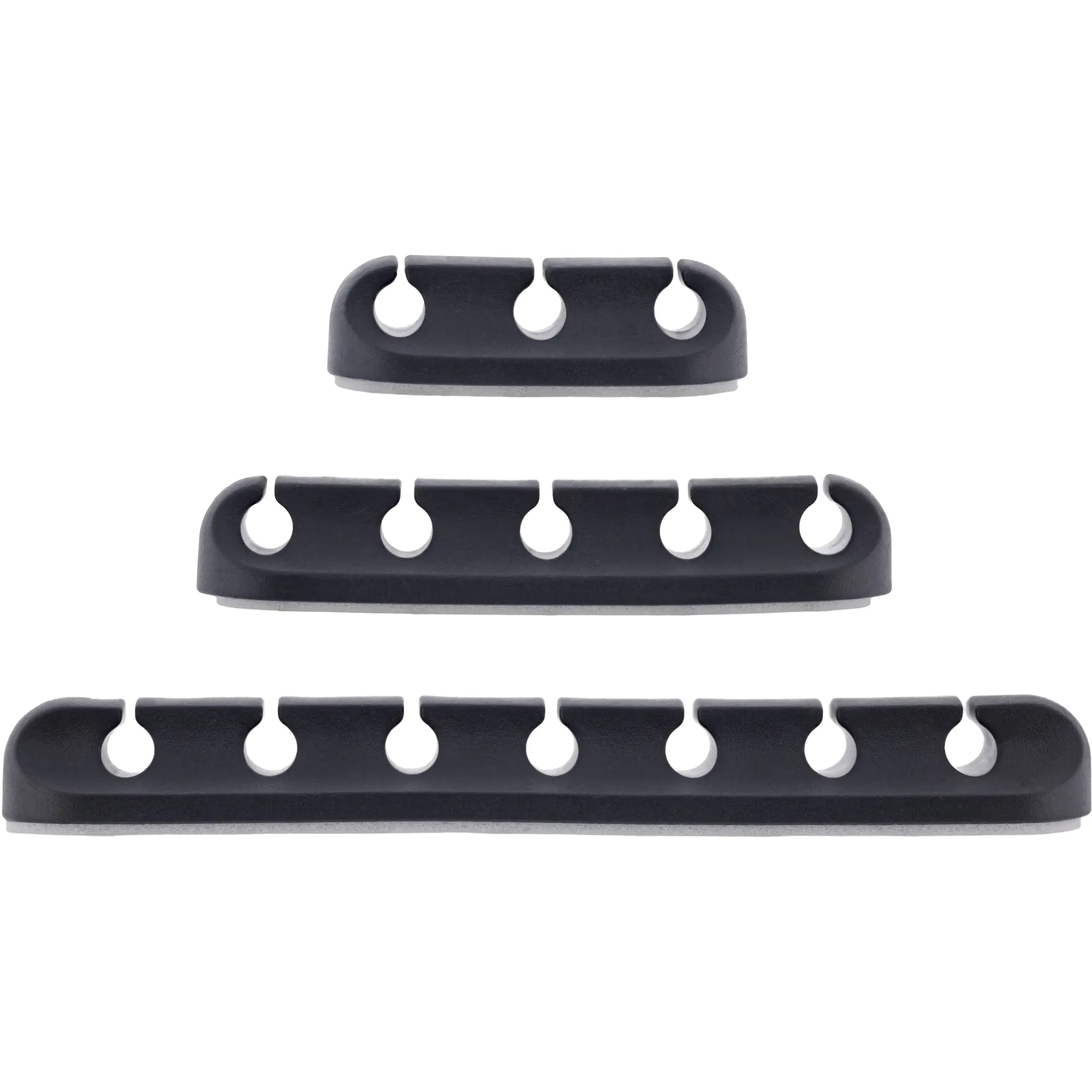 InLine Kabelmanager-Set - 3- - 5- - 7-fach - selbstklebend - schwarz