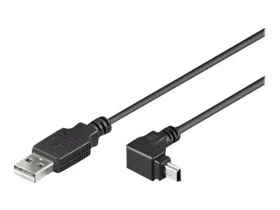 TECHly - USB-Kabel - USB (M) zu Mini-USB, Typ B (M) gewinkelt - USB 2.0 - 1.8 m - geformt - Schwarz