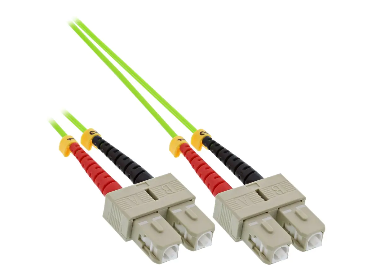 InLine - Patch-Kabel - SC multi-mode (M) zu SC multi-mode (M) - 10 m - Glasfaser - Duplex - 50/125 Mikrometer - OM5 - halogenfrei - grün