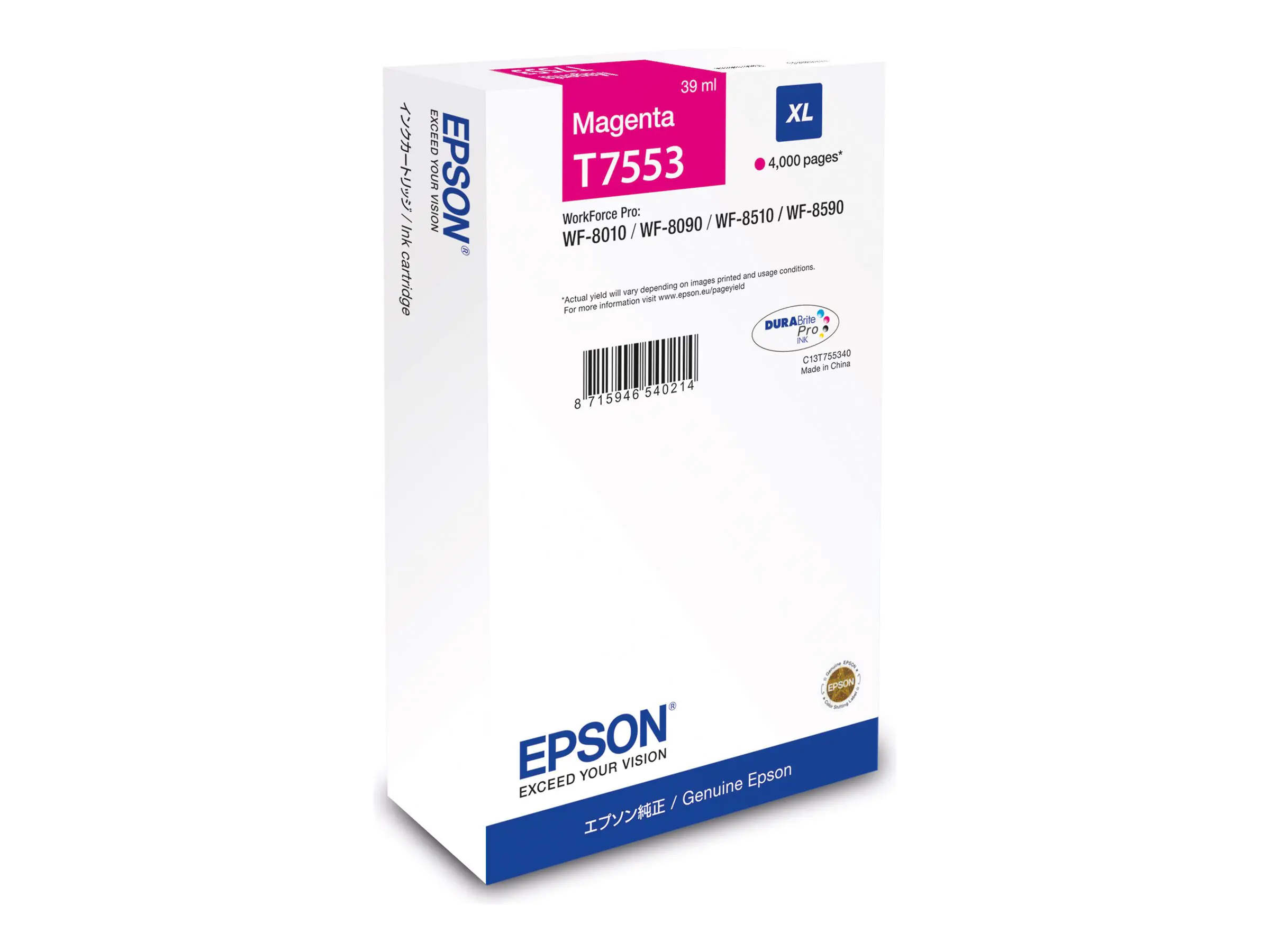 Epson T7553 - 39 ml - XL - Magenta - original - Box - Tintenpatrone