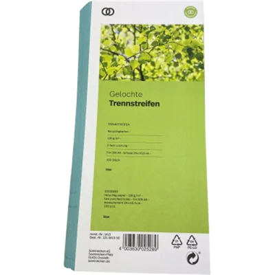 Soennecken Trennstreifen oeco 1415 10,5x24cm blau 100St. Soennecken Trennstreifen oeco 1415 10,5x24cm blau 100St.