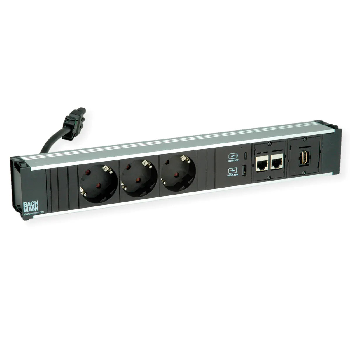 Bachmann CONI 3xCEE7/3 2xCAT6a 1xHMDI 1xUSB Charger A/C 22W GST19 0.2m