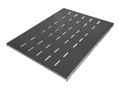 Intellinet 19" Fachboden zur Festmontage, 1 HE, 600 mm Tiefe, besonders hohe Traglast, schwarz - Rack - Regal - Schwarz, RAL 9005 - 1U - 48.3 cm (19")
