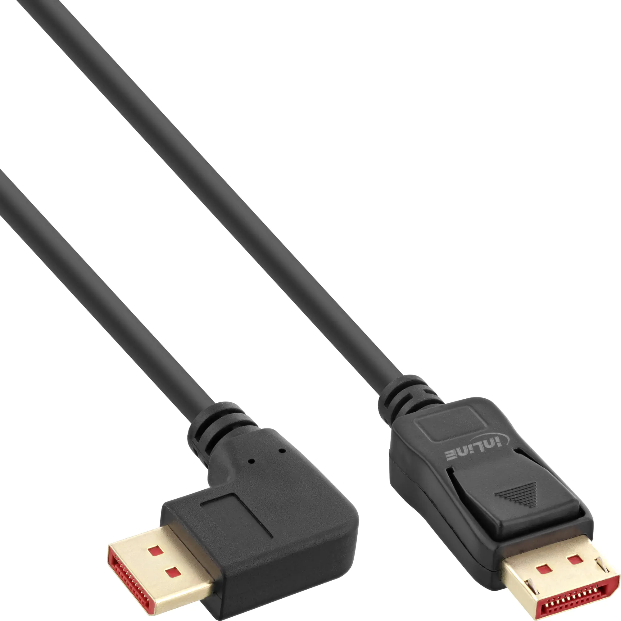 InLine - DisplayPort-Kabel - DisplayPort (M) rechtwinklig zu DisplayPort (M) gerade - DisplayPort 1.4 - 1 m - 8K Unterstützung - Schwarz