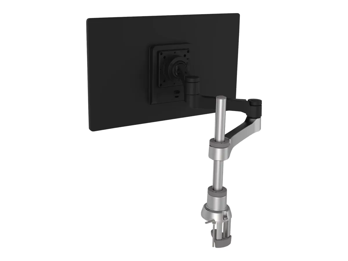 R-Go Einzelner Monitorarm Zepher - Befestigungskit (einstellbarer Monitorarm) - für LCD-Display - Aluminium - mattsilber - Bildschirmgröße: bis zu 66 cm (bis zu 26 Zoll) - Tischmontage