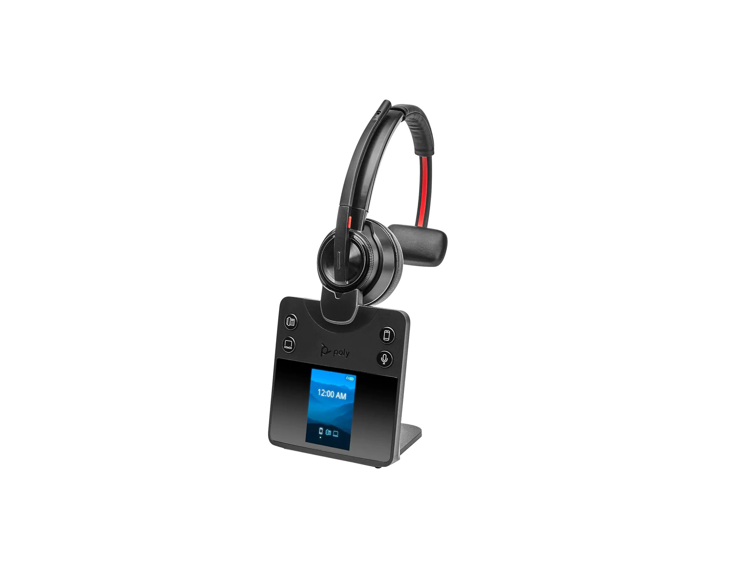 Poly Savi 8410 Office - Savi 8400 series - Headset - On-Ear - DECT / Bluetooth - kabellos - Schwarz - Zertifiziert für Microsoft Teams