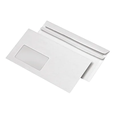 MAILmedia Briefumschlag DIN lang 220 x 110 mm (B x H) mit Fenster 75g/m² mit Selbstklebung Offsetpapier weiß 1.000 St./Pack