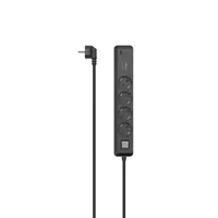 Hama - Steckdosenleiste - USB-C / USB-A 65W, PD, Switch - 250 V - 3680 Watt - Ausgangsanschlüsse: 4 - 1.4 m Schnur - Grau, Schwarz