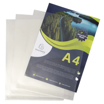 Exacompta Sichthülle Forever® DIN A4 0,12mm oben, rechts offen dokumentenecht Polypropylen, recycelt transparent genarbt 100 St./Pack.