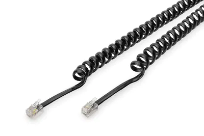 ASSMANN - Telefonkabel - RJ-10 (M) zu RJ-10 (M) - 2 m - ungeschirmt - flach - Schwarz ASSMANN - Telefonkabel - RJ-10 (M) zu RJ-10 (M) - 2 m - ungeschirmt - flach - Schwarz