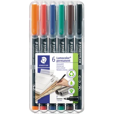 STAEDTLER Folienstift Lumocolor 318 WP6 0,6mm sort. 6 St./Pack. STAEDTLER Folienstift Lumocolor 318 WP6 0,6mm sort. 6 St./Pack.