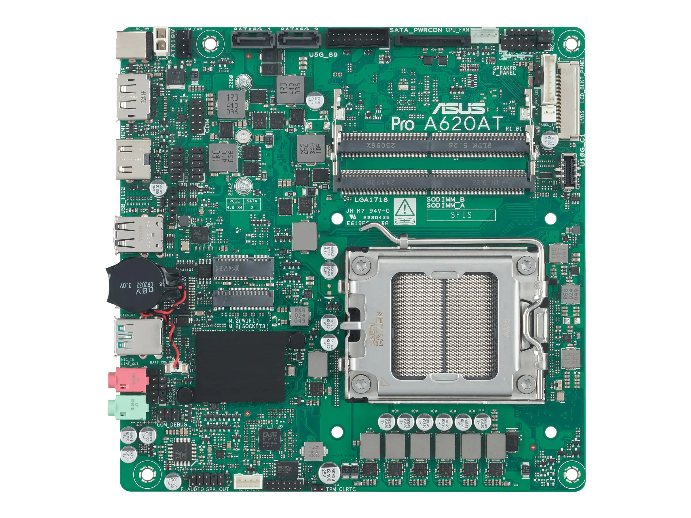 ASUS PRO A620AT-CSM - Motherboard - Mini-ITX - Socket AM5 - AMD A620A Chipsatz - USB-C 3.2 Gen2,