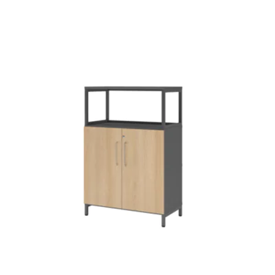 Hammerbacher Regalschrank FlexWall 800 x 1.180 x 417 mm (B x H x T) Flügeltür ohne Rollen Holz