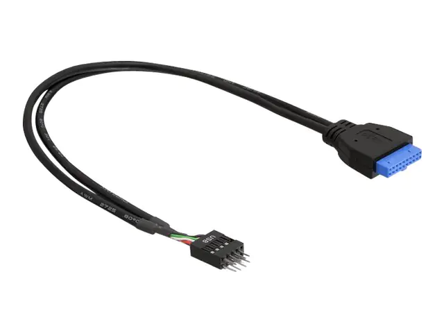 Delock - Internes USB-Kabel - 19-poliger USB 3.0 Kopf (W) zu 9-poliger USB-Header (M) - 45 cm - Schwarz