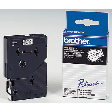 Brother - Schwarz - weiß - Rolle (1,2 cm) 1 Rolle(n) Etiketten - für P-Touch PT-15, PT-20, PT-6 Brother - Schwarz - weiß - Rolle (1,2 cm) 1 Rolle(n) Etiketten - für P-Touch PT-15, PT-20, PT-6