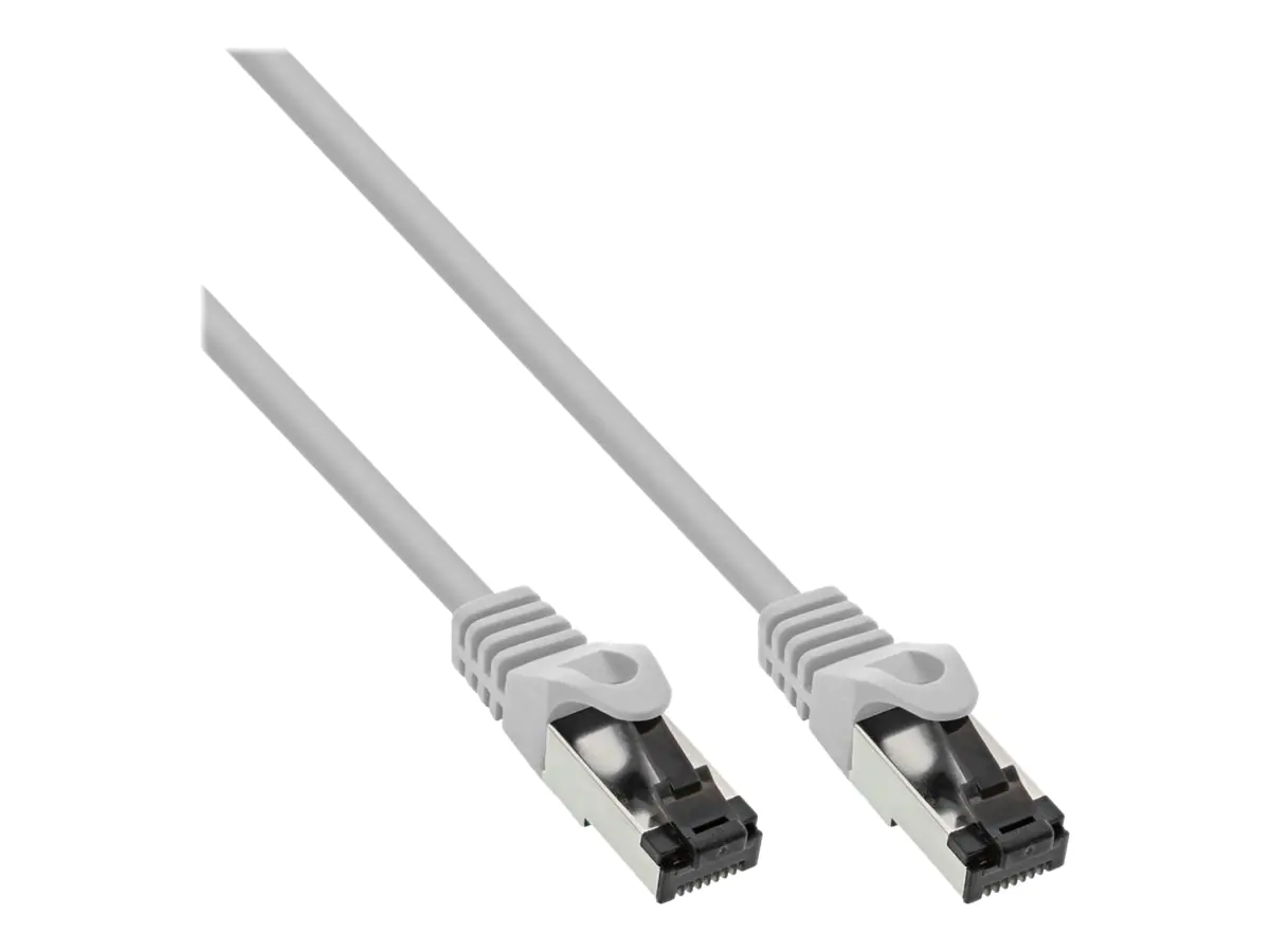 InLine - Patch-Kabel - RJ-45 (M) zu RJ-45 (M) - 5 m - SFTP, PiMF - CAT 8.1 - IEEE 802.3af - geformt, rund, ohne Haken, hauchvergoldete Kontakte - Grau