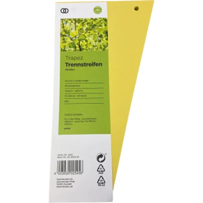 Soennecken Trennstreifen oeco 1431 12,5/6,5x24cm gelb 100St. Soennecken Trennstreifen oeco 1431 12,5/6,5x24cm gelb 100St.