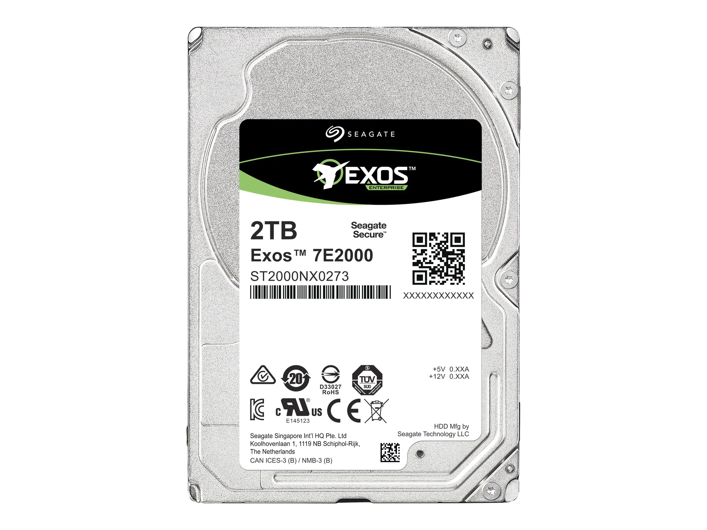 Seagate Exos 7E2000 ST2000NX0273 - Festplatte - 2 TB - intern - 2.5" SFF (6.4 cm SFF) - SAS 12Gb/s - nearline - 7200 rpm - Puffer: 128 MB