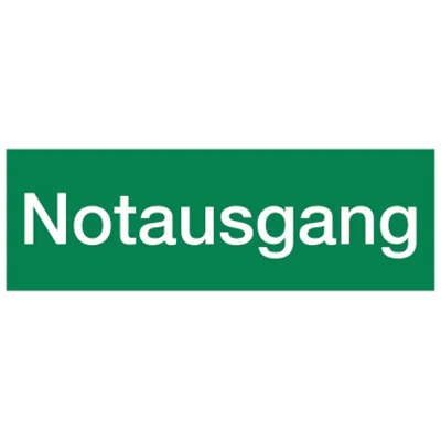 Hinweisschild Notausgang langnachleuchtend sk 297x105mm PVC