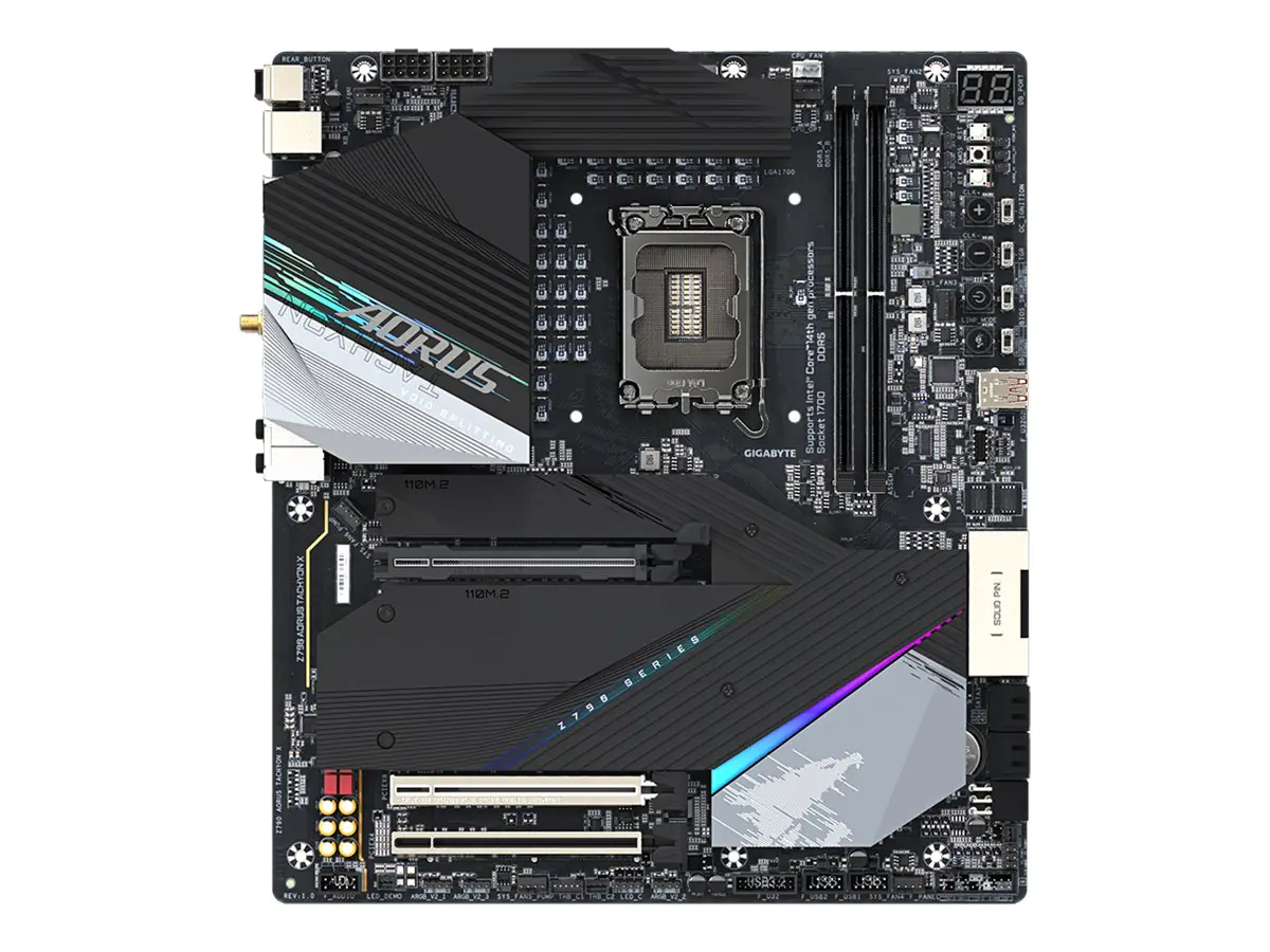 AORUS Z790 TACHYON x - Motherboard - E-ATX - LGA1700-Sockel - Z790 Chipsatz - USB-C 3.2 Gen 2x2, USB 3.2 Gen 1, USB 3.2 Gen 2 - 2.5 Gigabit LAN, Wi-Fi 6E, Bluetooth - Onboard-Grafik (CPU erforderlich) - HD Audio (8-Kanal)