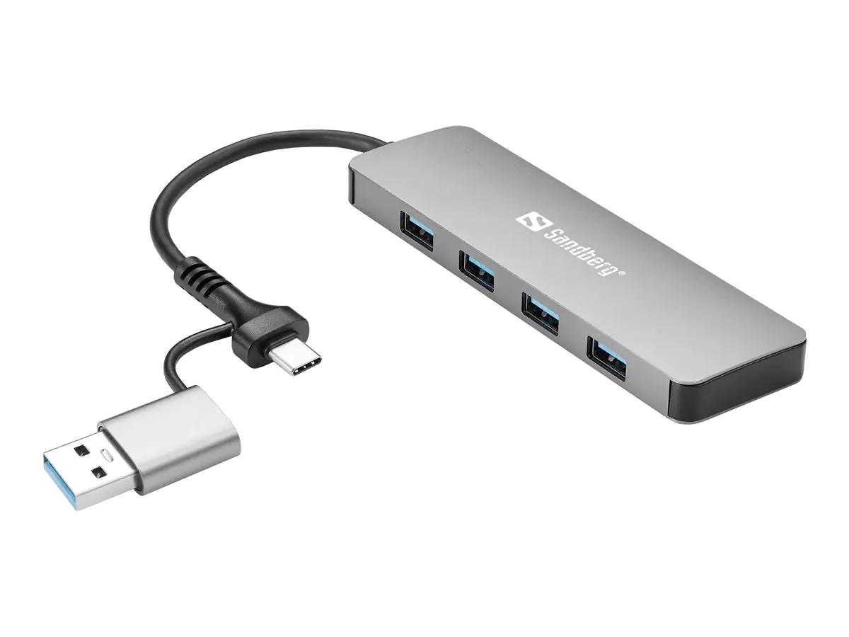 Sandberg - Hub - USB-C/A - 4 x SuperSpeed USB 3.0 - Desktop