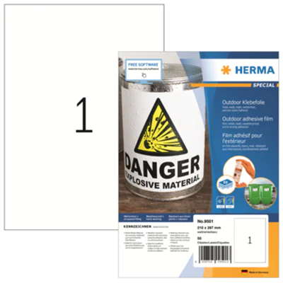 HERMA Outdoor Etikett DIN A4 weiß 50 St./Pack. HERMA Outdoor Etikett DIN A4 weiß 50 St./Pack.