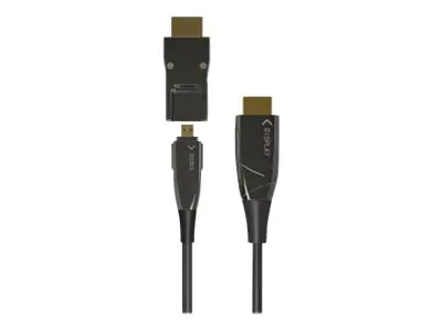 TECHly - Highspeed - HDMI-Kabel mit Ethernet - HDMI männlich zu 19 pin micro HDMI Type D männlich - 10 m - Glasfaser - Schwarz - Active Optical Cable (AOC), unterstützt 4K 60 Hz (4096 x 2160)
