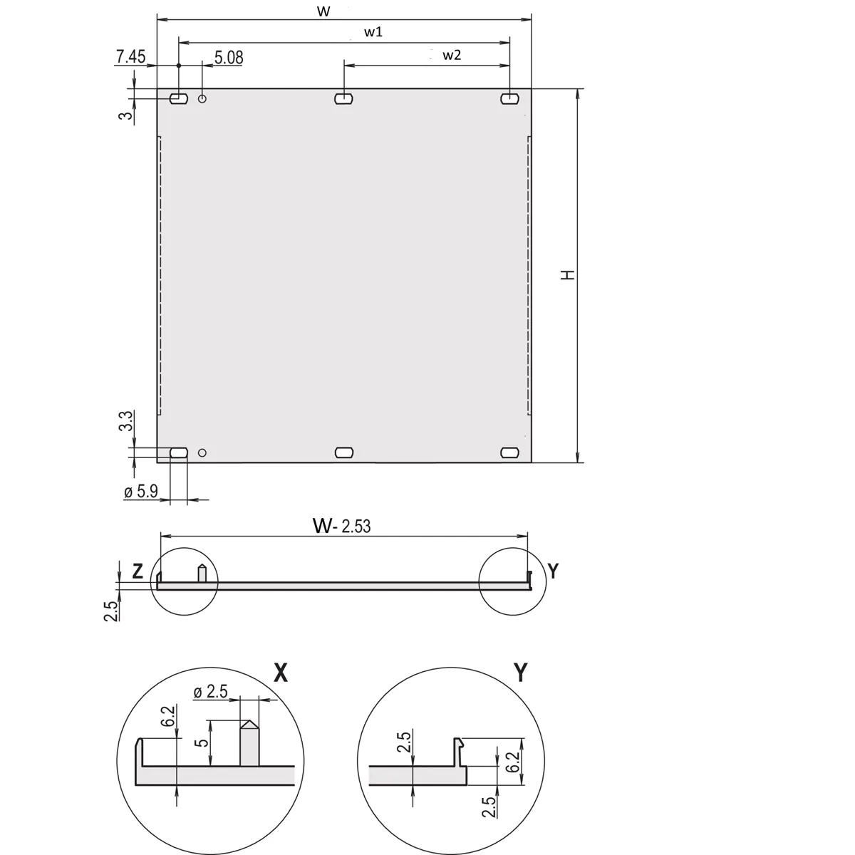 Schroff EuropacPRO - Rackpaneel - Vorderseite - 4U