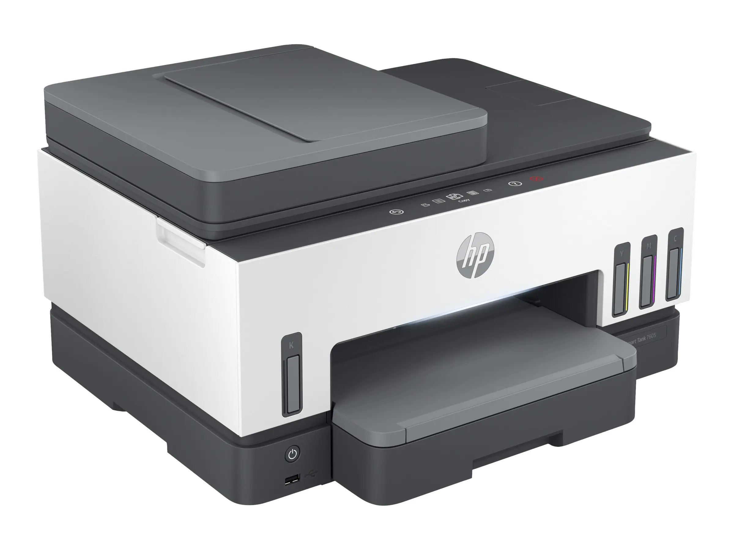 HP Smart Tank 7605 All-in-One - Multifunktionsdrucker - Farbe - Tintenstrahl - nachfüllbar - Letter A (216 x 279 mm)/A4 (210 x 297 mm) (Original) - A4/Legal (Medien) - bis zu 13 Seiten/Min. (Kopieren) - bis zu 15 Seiten/Min. (Drucken) - 250 Blatt - USB 2. HP Smart Tank 7605 All-in-One - Multifunktionsdrucker - Farbe - Tintenstrahl - nachfüllbar - Letter A (216 x 279 mm)/A4 (210 x 297 mm) (Original) - A4/Legal (Medien) - bis zu 13 Seiten/Min. (Kopieren) - bis zu 15 Seiten/Min. (Drucken) - 250 Blatt - USB 2.