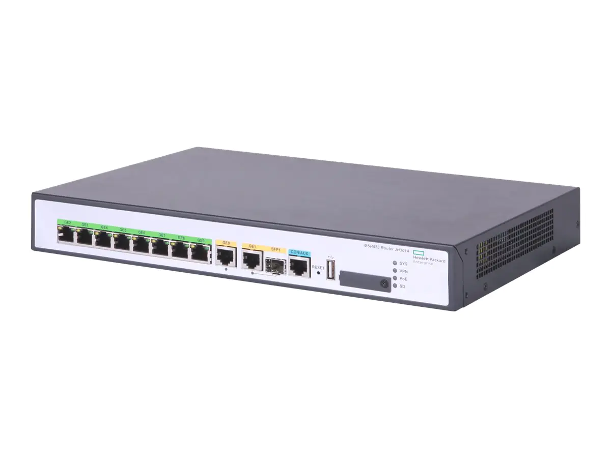 HPE FlexNetwork MSR958 PoE - Router 8-Port-Switch JH301A#ABB