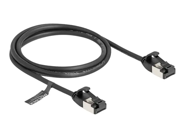 Delock - Netzwerkkabel - RJ-45 (M) zu RJ-45 (M) - 1 m - U/FTP - CAT 8.1 - ohne Haken - Schwarz