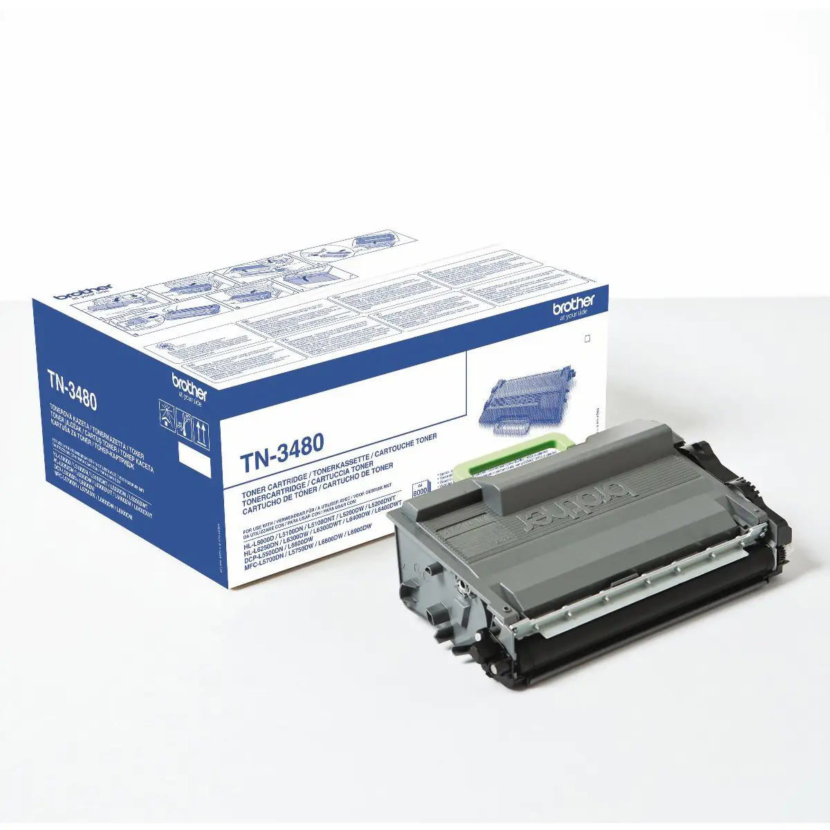 Brother TN3480 - Hohe Ergiebigkeit - Schwarz - Original - Tonerpatrone - für Brother HL-L5000, L5050, L5100, L5200, L6450, MFC-L5700, L5750, L6800, L6900, L6950, L6970